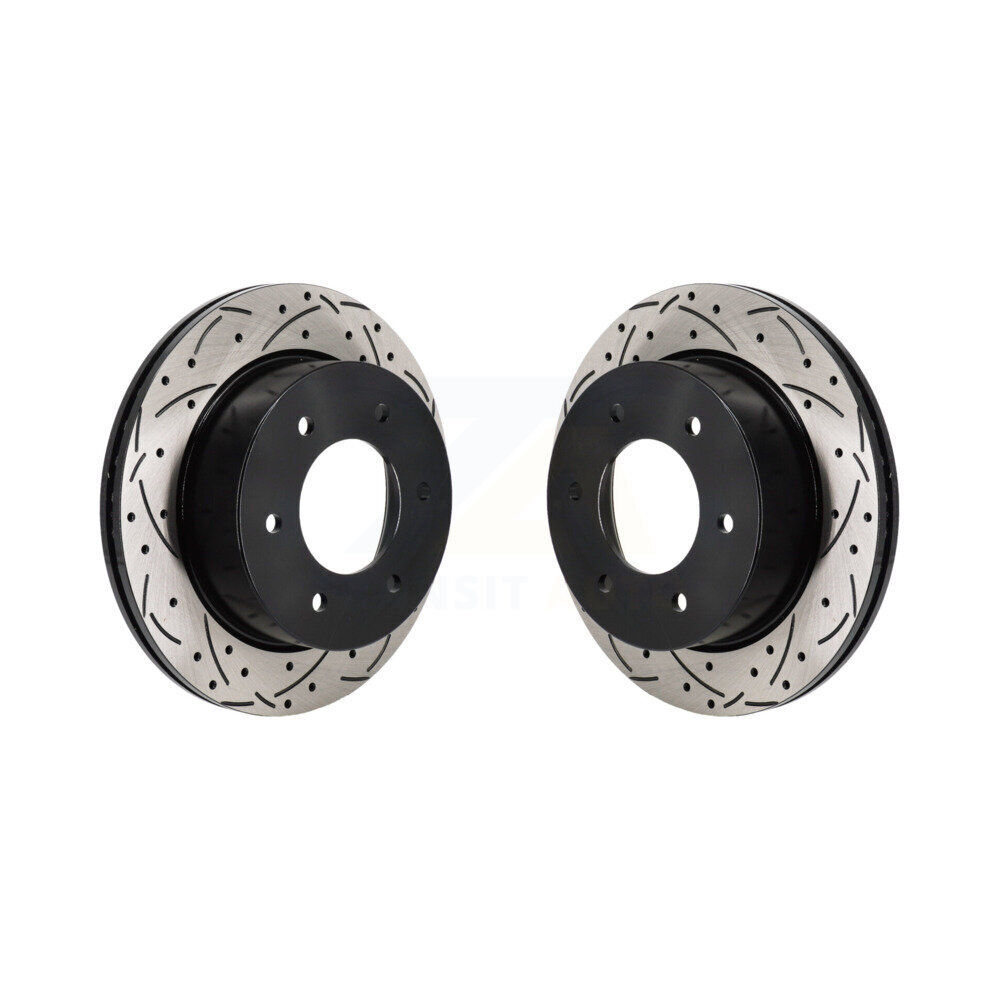 Rear Coated Drilled Slotted Disc Brake Rotors Pair For Ford Ranger Bronco KD-100731