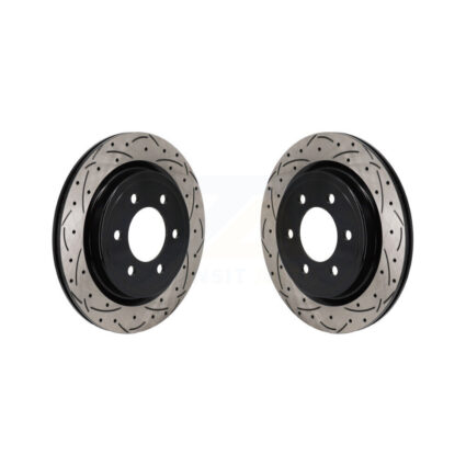 Rear Coated Drilled Slot Disc Brake Rotor Pair For Ford F-150 Expedition Lincoln Navigator KD-100733