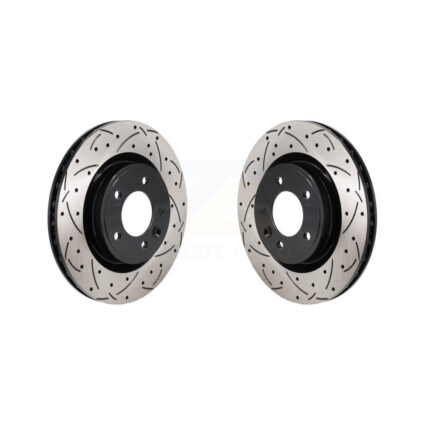 Rear Coated Drilled Slotted Disc Brake Rotors Pair For Land Rover Range Sport Discovery KD-100735