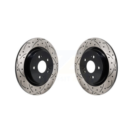 Rear Coated Drilled Slotted Disc Brake Rotors Pair For 2022-2024 Acura MDX KD-100741