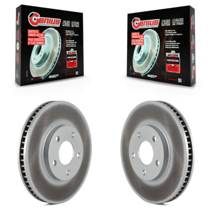 Front Coated Brake Rotors Pair For Chevrolet Impala Buick LeSabre Cadillac DeVille Pontiac KG-100014