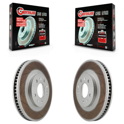 Front Coated Disc Brake Rotors Pair For Cadillac CTS With Standard Suspension KG-100026