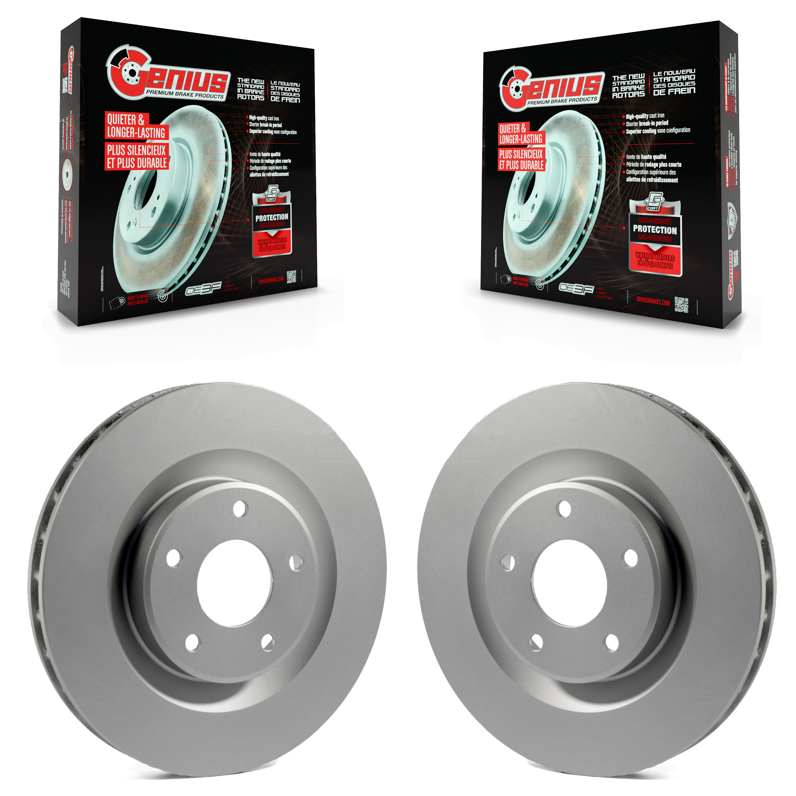 Front Coated Disc Brake Rotors Pair For Chevrolet Corvette Cadillac XLR KG-100033