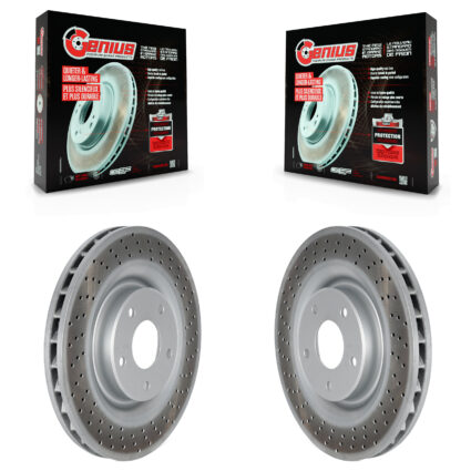 Front Coated Disc Brake Rotors Pair For Chevrolet Corvette Cadillac XLR KG-100037