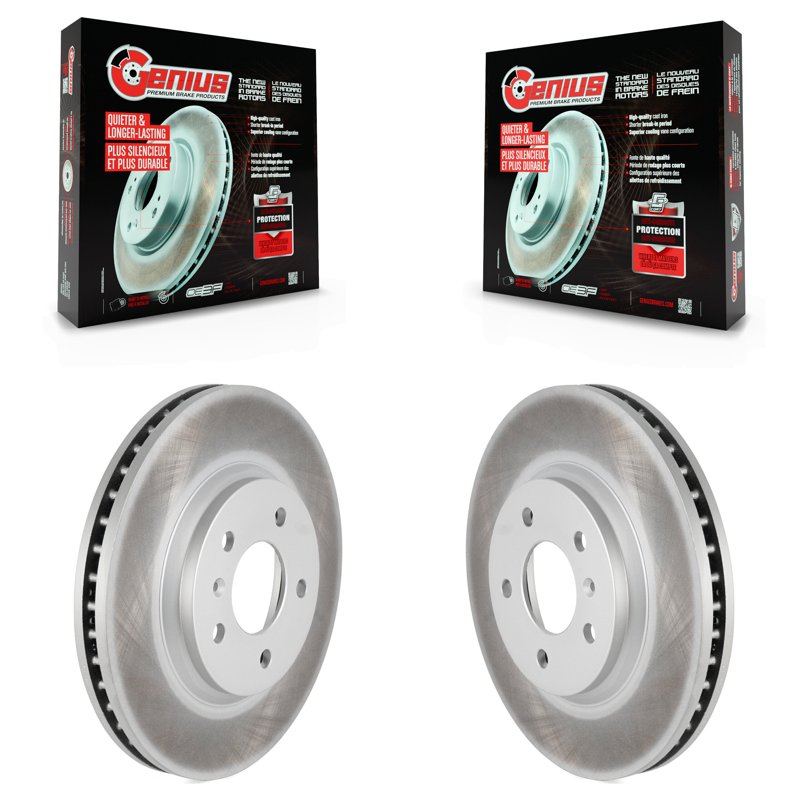 Front Coated Disc Brake Rotors Pair For Chevrolet Impala Buick Lucerne Monte Carlo Limited KG-100043