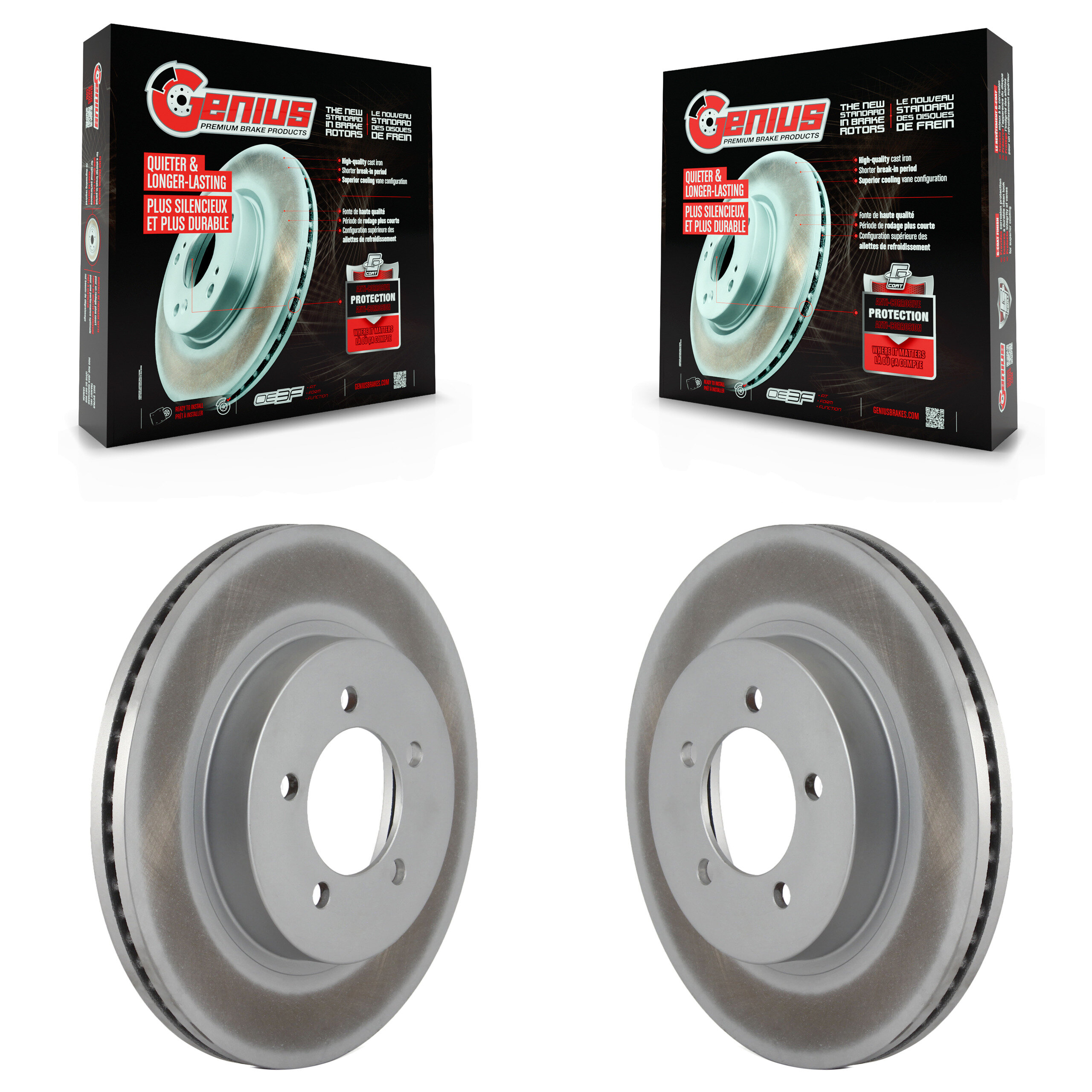 Front Coated Disc Brake Rotors Pair For Ford Explorer Mercury Mountaineer KG-100073
