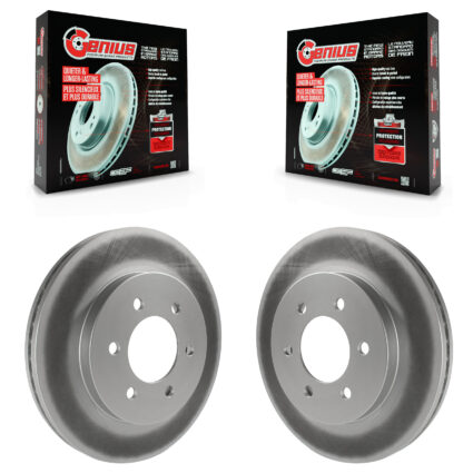 Front Coated Disc Brake Rotors Pair For Ford F-150 Lincoln Mark LT With 6 Lug Wheels 4WD KG-100078