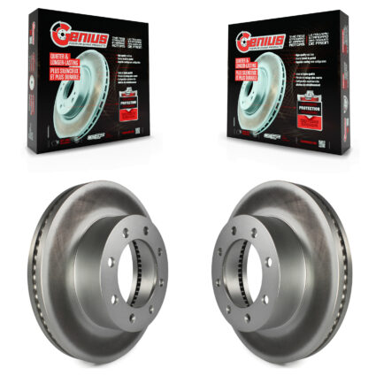Front Coated Disc Brake Rotors Pair For Ford F-350 Super Duty F-250 F-450 KG-100106