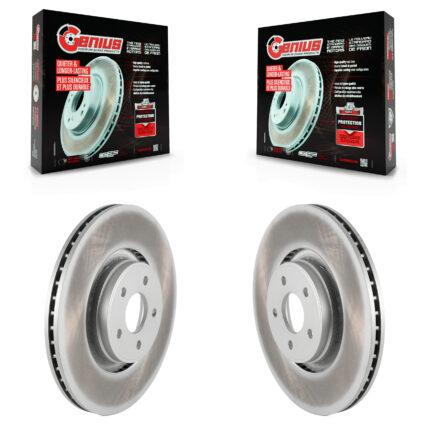 Front Coated Disc Brake Rotors Pair For Ford Focus Lincoln MKC KG-100110