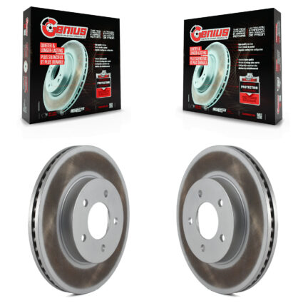 Front Coated Disc Brake Rotors Pair For Chrysler Intrepid Dodge 300M Concorde LHS KG-100114