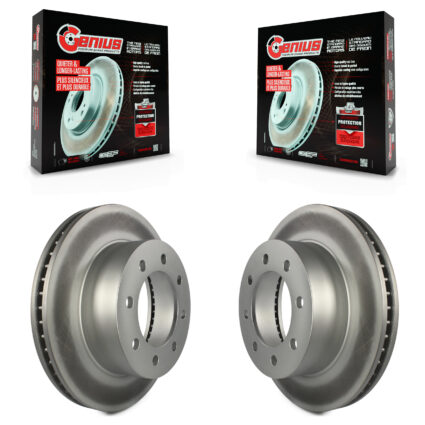 Front Coated Disc Brake Rotors Pair For Dodge Ram 1500 3500 2500 KG-100124
