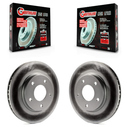 Front Coated Disc Brake Rotors Pair For Mitsubishi Lancer Dodge Caliber KG-100133