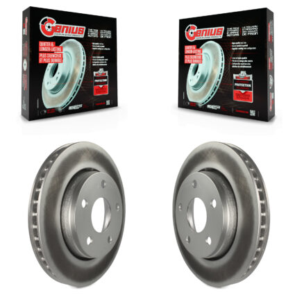 Front Coated Disc Brake Rotors Pair For Jeep Wrangler JK KG-100135