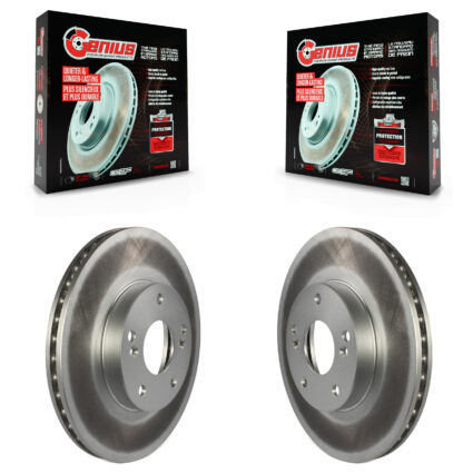 Front Coated Disc Brake Rotors Pair For Honda Civic Accord Acura Fit CSX Element ILX CR-Z KG-100161