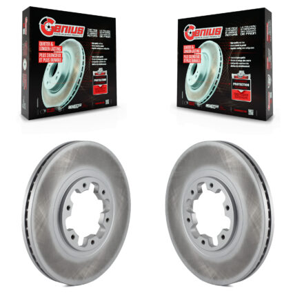 Front Coated Disc Brake Rotors Pair For Nissan Pathfinder INFINITI QX4 KG-100162