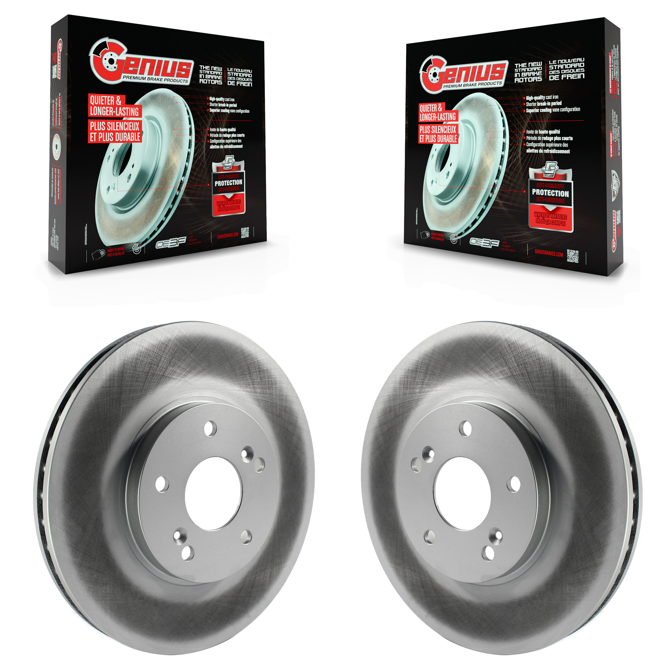 Front Coated Disc Brake Rotors Pair For Honda Accord Acura TSX Pilot TL Odyssey MDX CL KG-100167