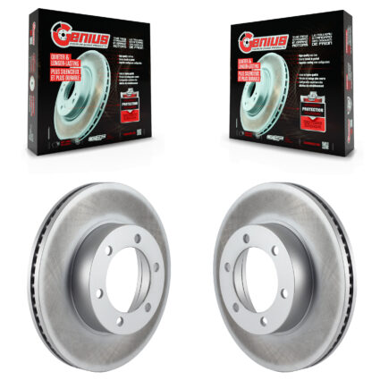 Front Coated Disc Brake Rotors Pair For Toyota Tundra Sequoia KG-100173