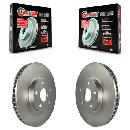 Front Coated Disc Brake Rotors Pair For Toyota Corolla Matrix Pontiac Vibe Celica Scion tC KG-100174
