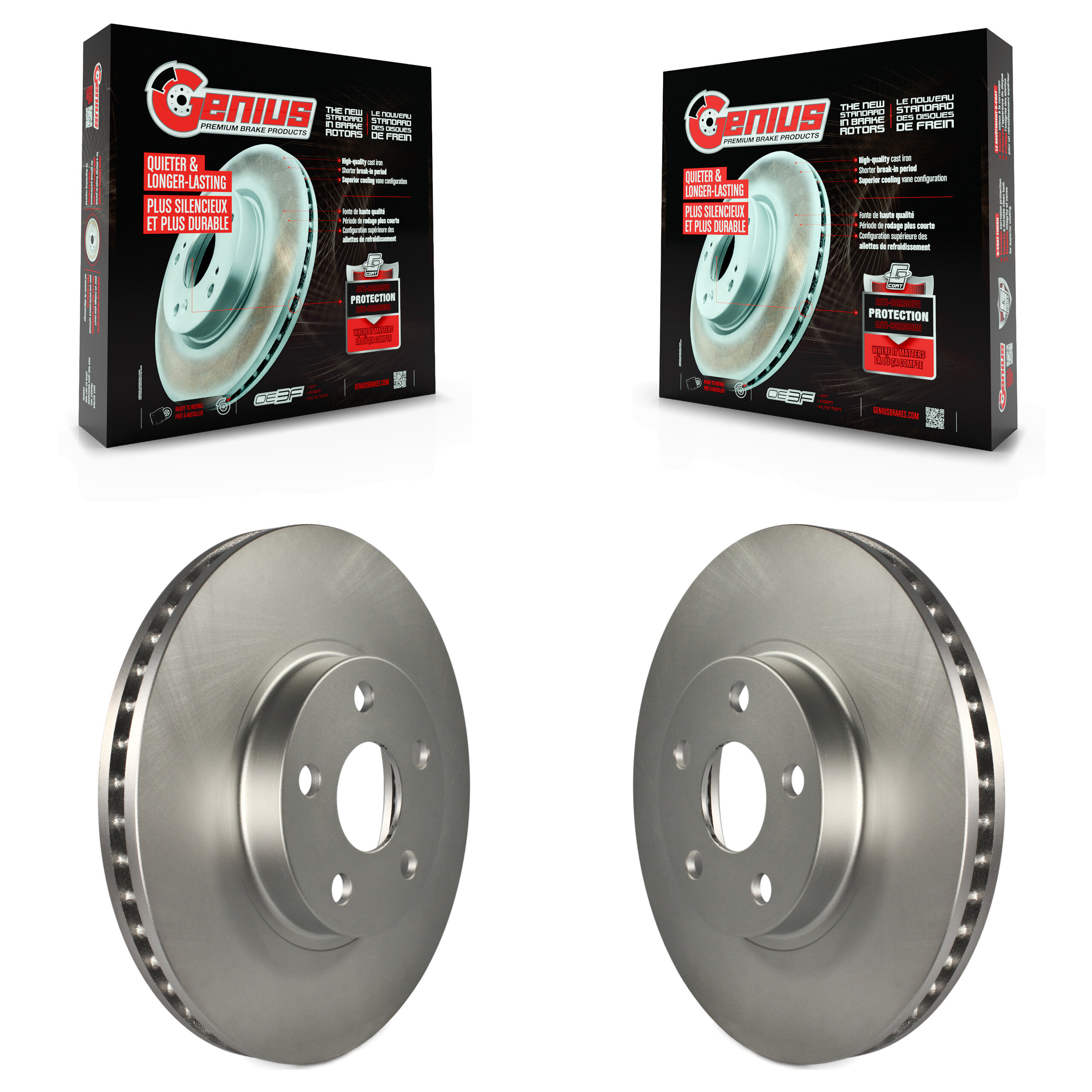 Front Coated Disc Brake Rotors Pair For Toyota Corolla Matrix Pontiac Vibe Celica Scion tC KG-100174