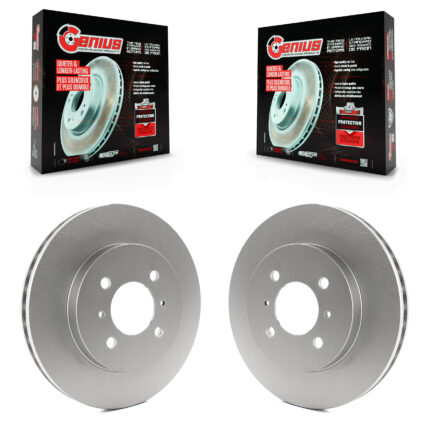 Front Coated Disc Brake Rotors Pair For Mitsubishi Lancer Mirage KG-100176
