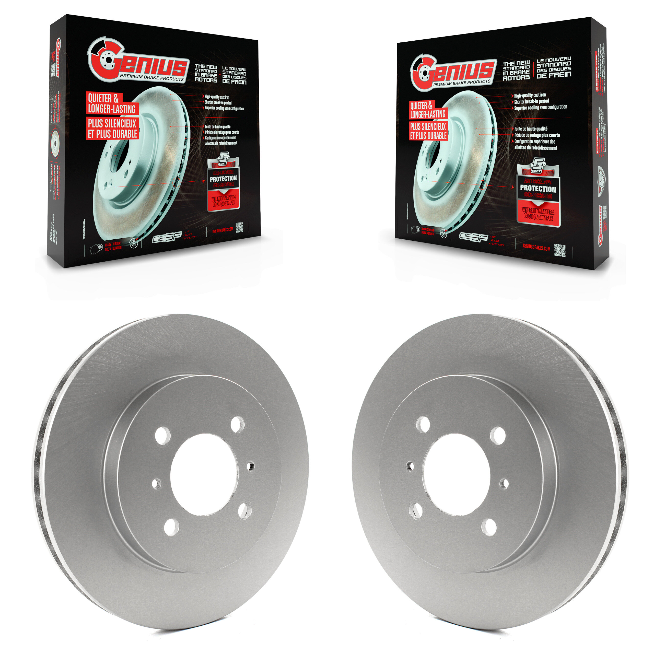 Front Coated Disc Brake Rotors Pair For Mitsubishi Lancer Mirage KG-100176