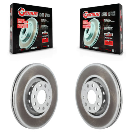 Front Coated Disc Brake Rotors Pair For Audi A4 Quattro A6 A8 S6 S4 KG-100177