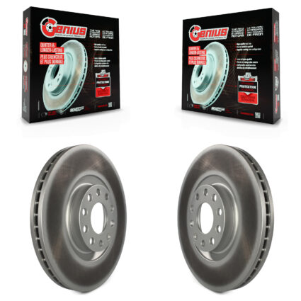 Front Coated Disc Brake Rotors Pair For Audi A4 Quattro Allroad A6 S4 S6 KG-100180