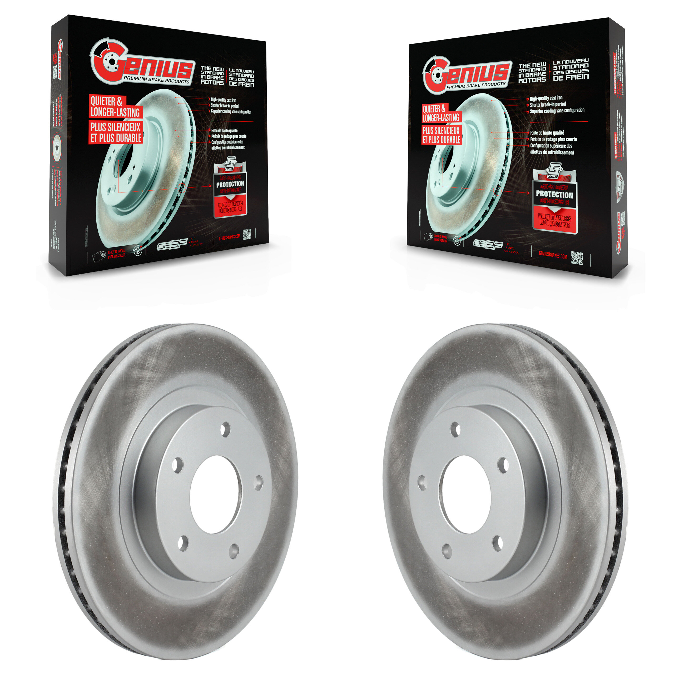 Front Coated Disc Brake Rotors Pair For Nissan Altima Maxima INFINITI I35 KG-100189