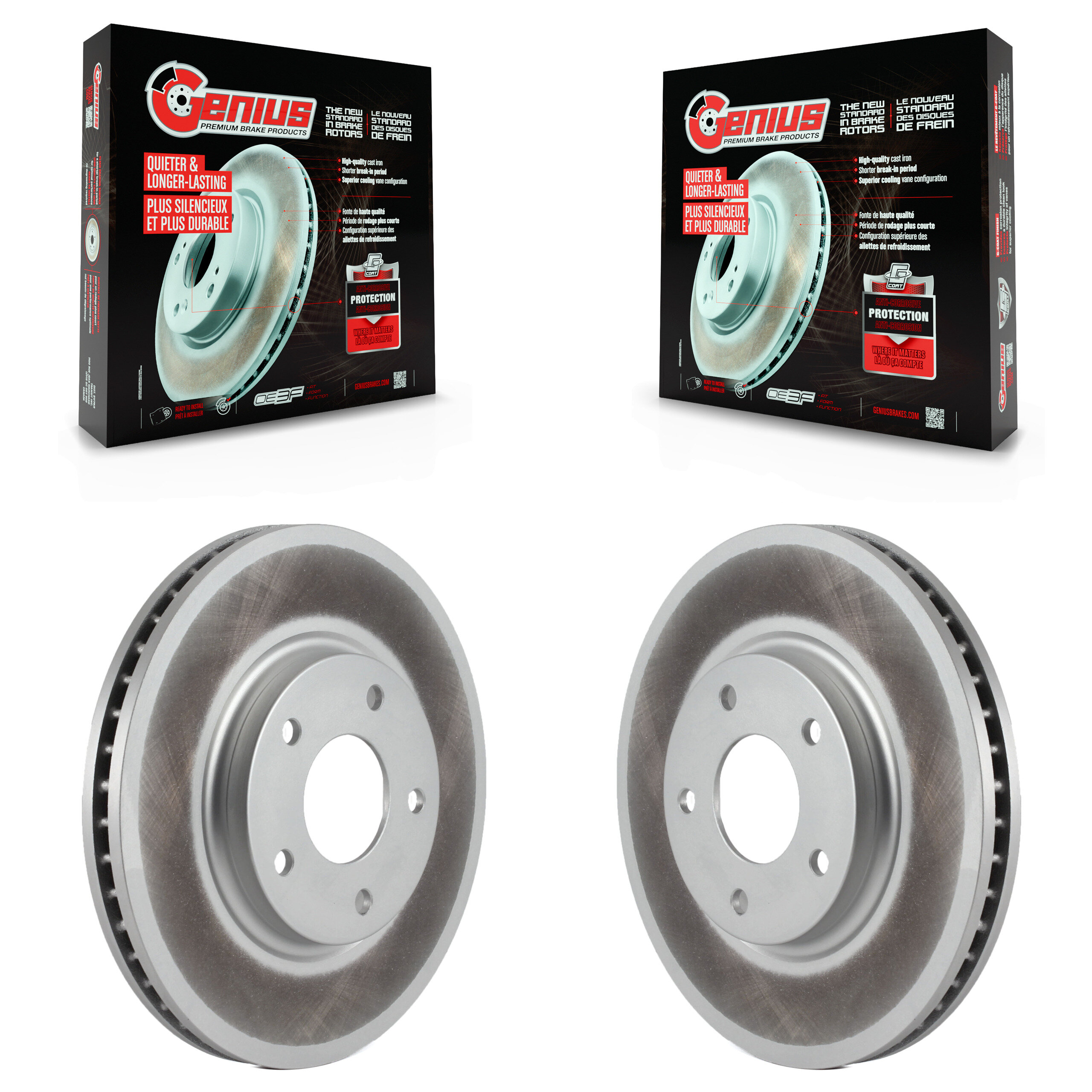 Front Coated Disc Brake Rotors Pair For Nissan Quest INFINITI Q45 M45 KG-100200