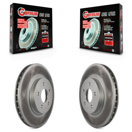 Front Coated Disc Brake Rotors Pair For 2002-2008 Jaguar X-Type KG-100210