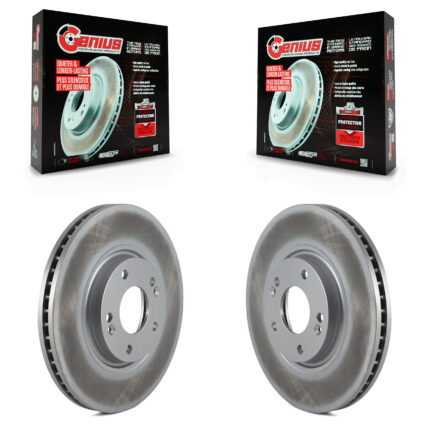 Front Coated Disc Brake Rotors Pair For Hyundai Azera Kia Amanti XG350 KG-100213