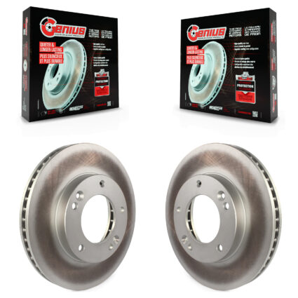 Front Coated Disc Brake Rotors Pair For 2003-2006 Kia Sorento KG-100225