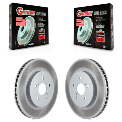 Front Coated Disc Brake Rotors Pair For Lexus RX350 RX330 Toyota Highlander RX400h KG-100229