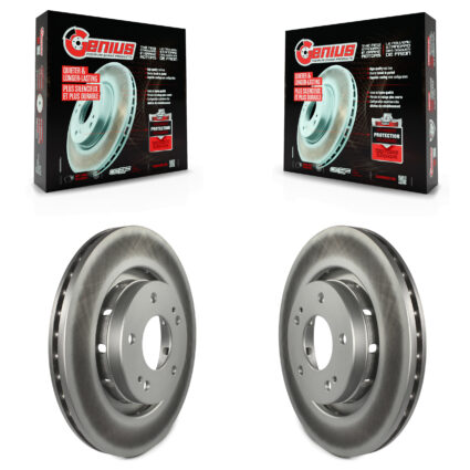 Front Coated Disc Brake Rotors Pair For Mitsubishi Outlander PHEV Lancer KG-100232