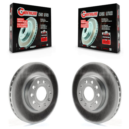 Front Coated Brake Rotor Pair For Volkswagen Jetta Golf SportWagen Taos Beetle Audi Rabbit KG-100251