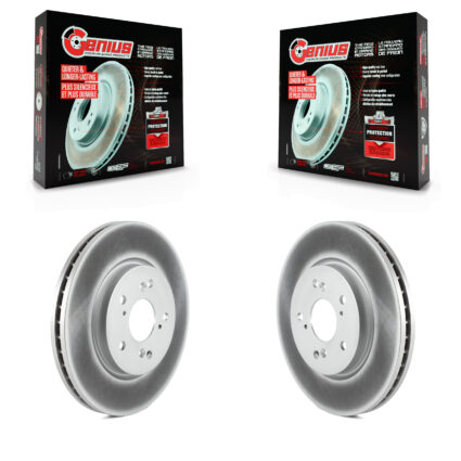 Front Coated Disc Brake Rotors Pair For Honda CR-V Acura RDX Accord Crosstour KG-100263