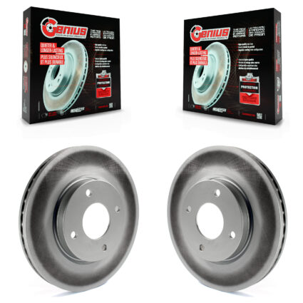 Front Coated Disc Brake Rotors Pair For Nissan Versa Sentra Cube KG-100270