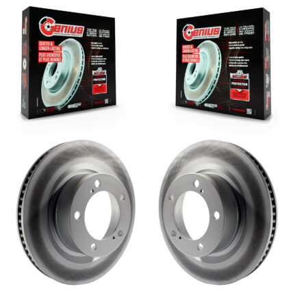 Front Coated Disc Brake Rotors Pair For Toyota Tundra Sequoia Lexus LX570 Land Cruiser KG-100277