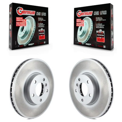 Front Coated Disc Brake Rotors Pair For BMW X5 X6 KG-100278