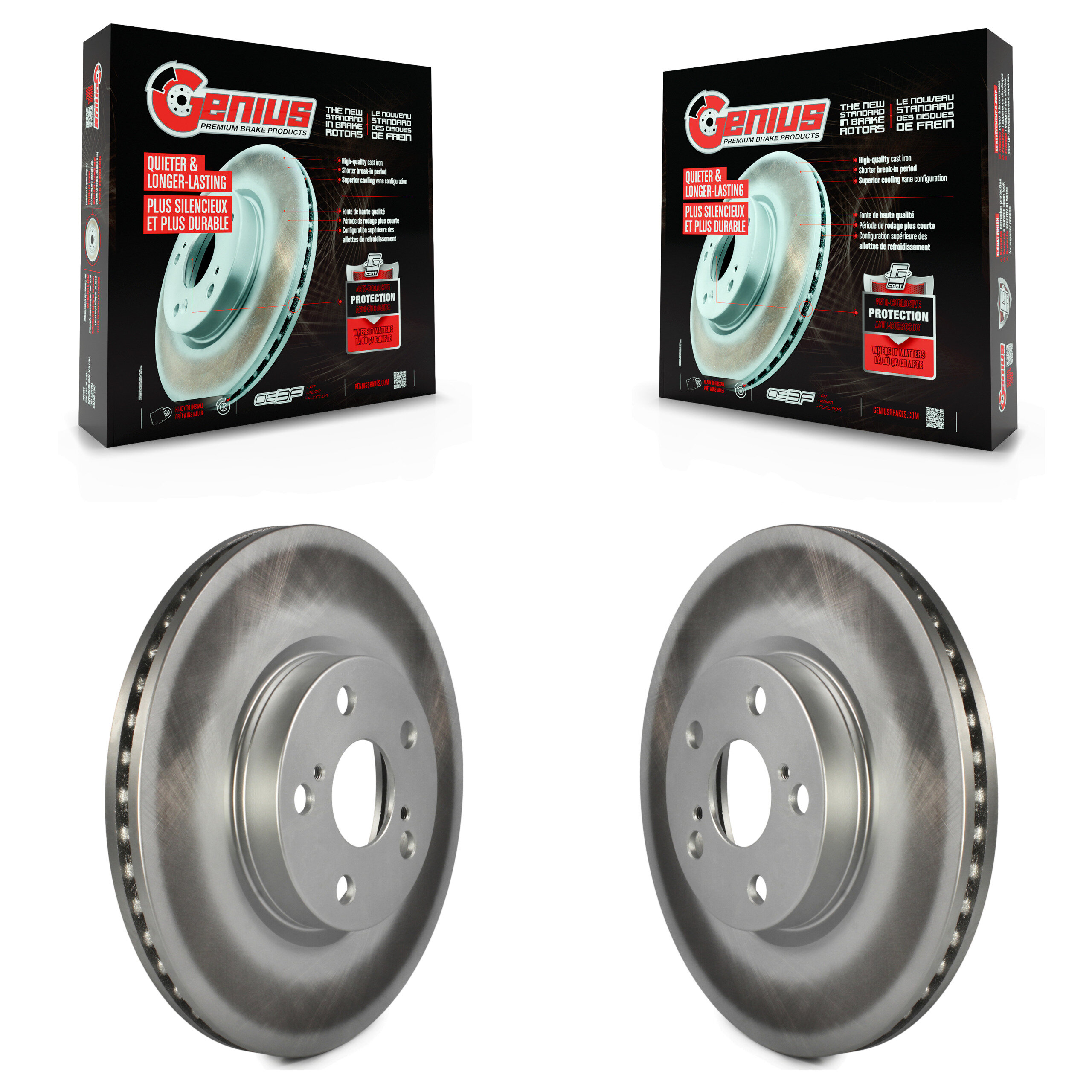 Front Coated Disc Brake Rotors Pair For Toyota Corolla Matrix Pontiac Vibe Scion xD KG-100287