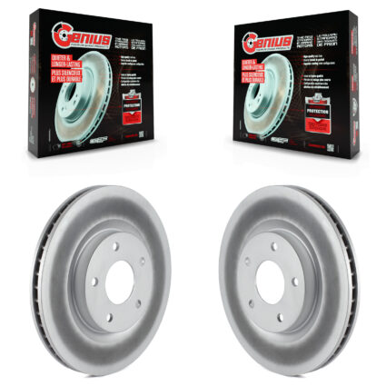 Front Coated Disc Brake Rotors Pair For Nissan Rogue Sentra Select KG-100291