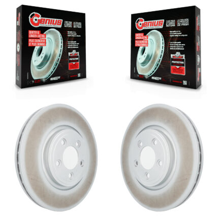 Front Coated Disc Brake Rotors Pair For Jaguar XF XK Vanden Plas S-Type XJ8 KG-100294