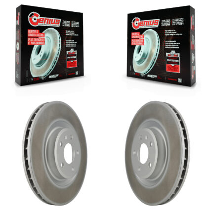 Front Coated Disc Brake Rotors Pair For Audi Q5 Porsche Macan A4 Quattro S4 S5 A6 A7 A5 KG-100302