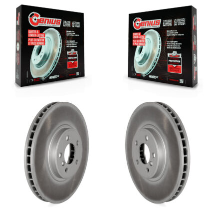 Front Coated Disc Brake Rotors Pair For BMW X5 X6 xDrive50i KG-100305