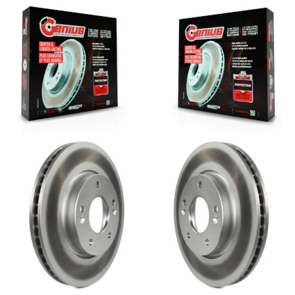 Front Coated Disc Brake Rotors Pair For Kia Forte Soul Koup Forte5 KG-100311