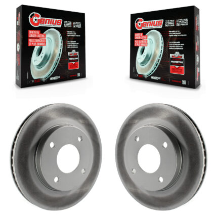 Front Coated Disc Brake Rotors Pair For 2009-2011 Nissan Versa 1.6L KG-100312