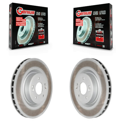 Front Coated Disc Brake Rotors Pair For Hyundai Genesis Coupe KG-100313