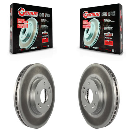 Front Coated Disc Brake Rotors Pair For Hyundai Santa Fe Kia Sorento KG-100316
