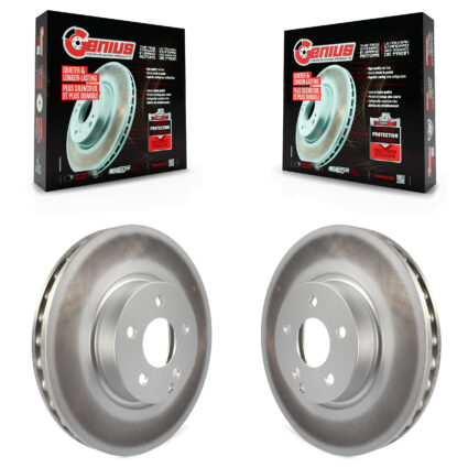 Front Coated Disc Brake Rotors Pair For Mercedes-Benz C300 E350 C350 E400 E250 SLC300 KG-100320