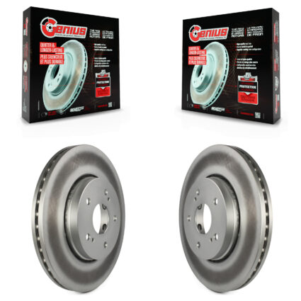 Front Coated Disc Brake Rotors Pair For 2010-2013 Suzuki Kizashi KG-100323